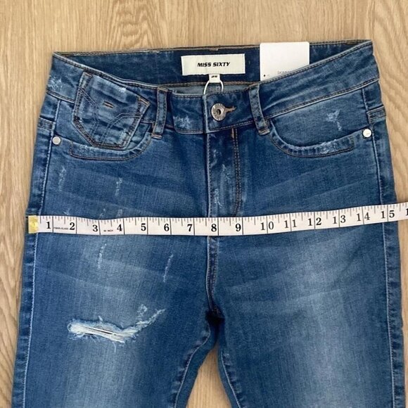 Miss Sixty Distressed Skinny Jeans 90s/2000s Revival Retro Street Style Y2K - Picture 11 of 16
